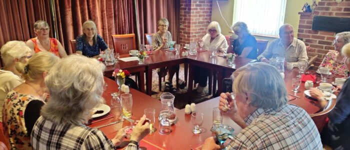 40th anniversary lunch (1) The Mardlers enjoying a chat after their 40th anniversary meal.